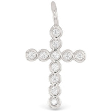 Cubic Zirconia Bubble Cross Charm