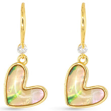 Abalone Heart Drop Earrings
