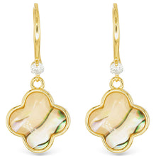 Abalone Clover Drop Earrings