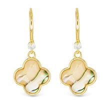 Abalone Clover Drop Earrings