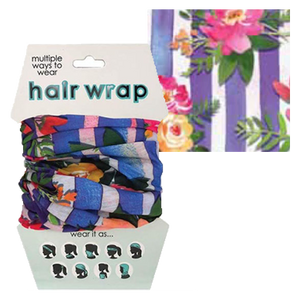 Striped Floral Hair & Face Wrap