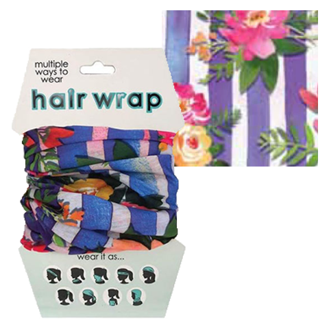 Striped Floral Hair & Face Wrap