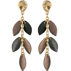 Leather Leaf Earrings