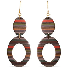 Leather Double Oval Earrings