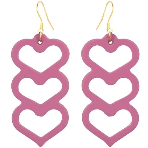 Leather Open Heart Earrings