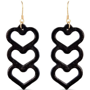 Leather Open Heart Earrings