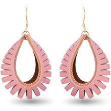 Leather Coil Teardrop Earrings