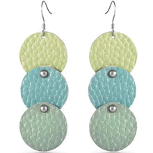 Triple Disc Leather Earrings