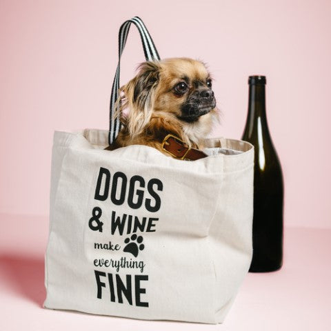 Dogs & Wine Tote Bag