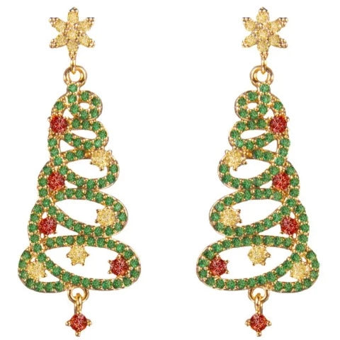 Spiral Christmas Tree Earrings