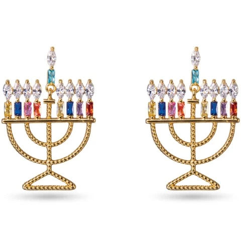 Menorah Earrings