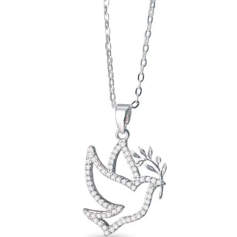 Peace Dove with Branch Necklace