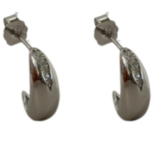 5 Cubic Zirconia Crescent Loop Earrings