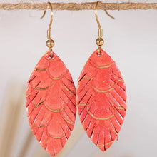 Small Leather Leaf Earrings