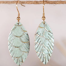 Small Leather Leaf Earrings