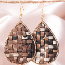 Woven Leather Teardrop Earrings