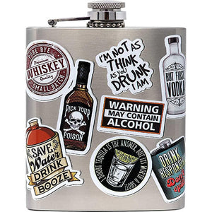 Drinking Sticker Art Flask