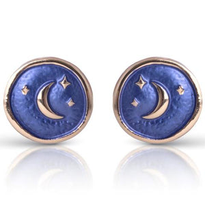 Moon Star Enameled Earrings