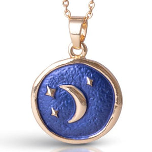 Moon Star Enameled Necklace