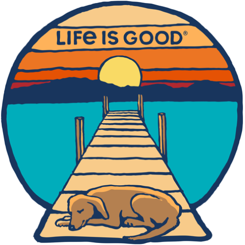 Dock Dog Sunset Decal