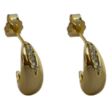 5 Cubic Zirconia Crescent Loop Earrings