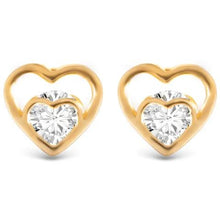 Double Heart CZ Stud Earrings