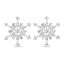 CZ Snowflake Stud Earrings