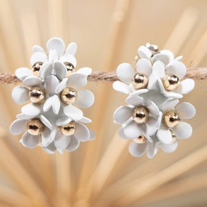 Cluster Flower Ear Hugger Earrings