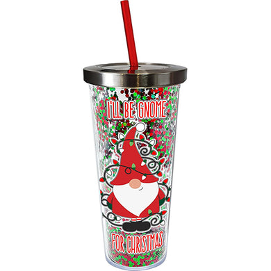 Christmas Gnome Glitter Cup