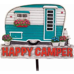 Happy Camper Garden Stake