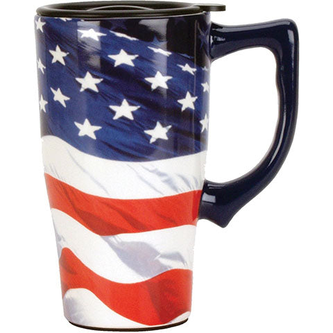 American Flag Travel Mug