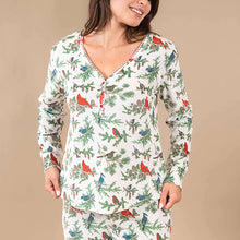 Winter Birds Long Sleeve Pajama Top