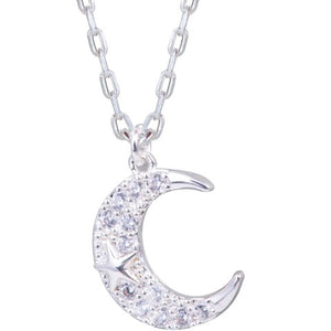 Crescent Moon with Star Necklace