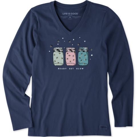 Ready Set Glow Long Sleeve V-Neck T-Shirt