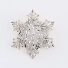 Snowflake Brooch Spinning Cubic Zirconia Pin