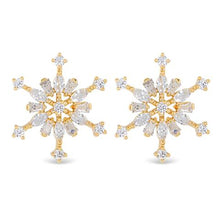 CZ Snowflake Stud Earrings