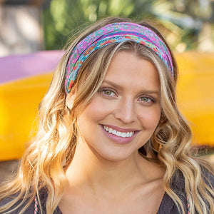 Blue & Pink Borders Boho Bandeau