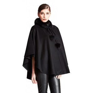 Cashmere Cape with Fox Trim