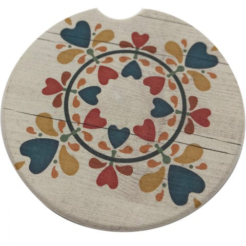 Folk Heart Car Coaster