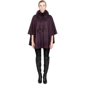 Cashmere Cape with Fox Trim