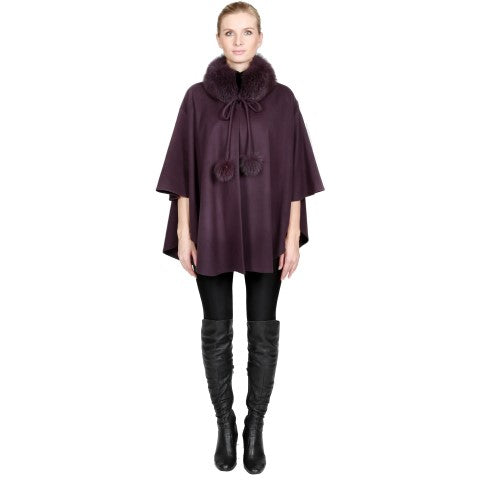 Cashmere Cape with Fox Trim