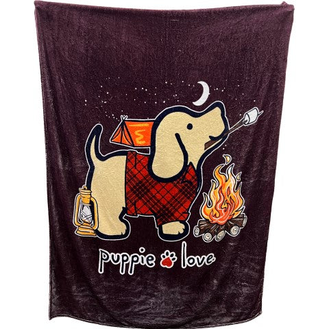 Camping Pup Blanket