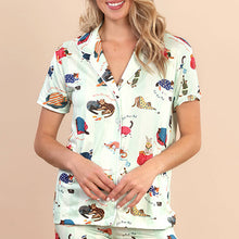 Cat Nap Pajama Notch Collar Top