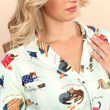 Cat Nap Pajama Notch Collar Top