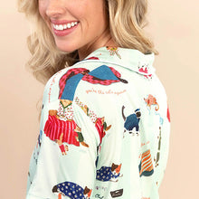 Cat Nap Pajama Notch Collar Top
