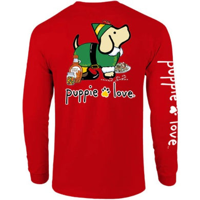 Christmas Elf Puppie Long Sleeve T-Shirt