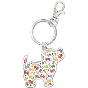 Crabs & Beer Pattern Pup Key Ring