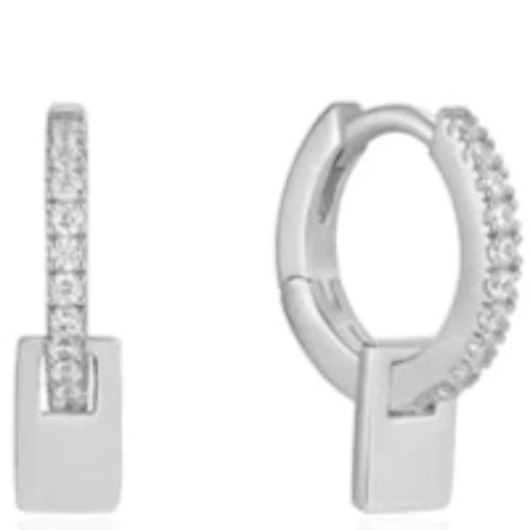 Glam Pendant Huggie Hoop Earrings