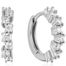Sparkle Cluster Huggie Hoop Earrings