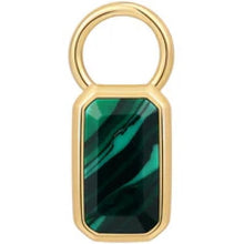 Gold Faceted Malachite Earring Charm